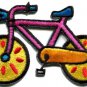 Bicycle retro bike cycle cyclist kids fun 70s applique iron-on patch S-123