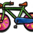 Bicycle retro bike cycle cyclist 70s kids fun applique iron-on patch S-124