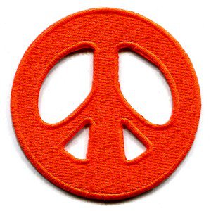 Peace sign hippie retro boho love weed applique iron-on patch S-17