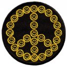 Smiley face peace sign hippie 70s retro boho iron-on patch S-26