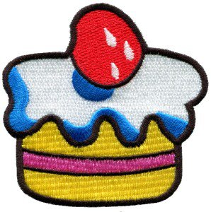 Cupcake retro disco 70s party boho fun sew cake applique iron-on patch S-197
