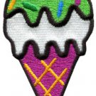 Ice cream cone retro fun kids sweets dessert applique iron-on patch S-198