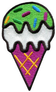 Ice cream cone retro fun kids sweets dessert applique iron-on patch S-198
