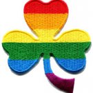3 leaf clover gay lesbian pride rainbow retro LGBT applique iron-on patch S-131
