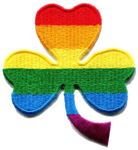 3 leaf clover gay lesbian pride rainbow retro LGBT applique iron-on patch S-131
