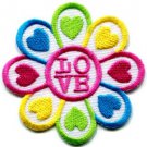 Flower power boho hippie retro love peace weed applique iron-on patch S-122