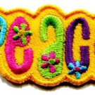 Love peace boho hippie flower power retro weed applique iron-on patch S-33
