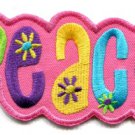 Peace sign hippie boho retro love weed applique iron-on patch S-34