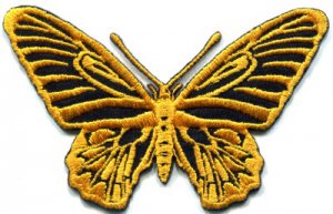 Butterfly insect boho hippie retro love peace applique iron-on patch S-172