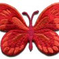Butterfly hippie boho retro red embroidered applique iron-on patch S-169