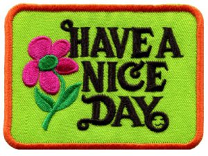 Have a Nice Day 70s hippie retro boho weed love applique iron-on patch S-117