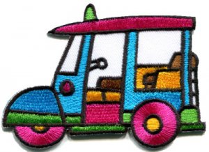 Tuk Tuk Bangkok Thailand Thai bus car motorcycle applique iron-on patch S-127