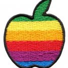 Apple gay lesbian pride rainbow flag retro LBGT applique iron-on patch S-134
