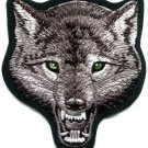 Gray wolf wolves canis lupus biker applique iron-on patch 3.5 X 4 inches S-395