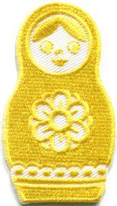 Russian matryoshka babushka babooshka nesting doll applique iron-on patch S-317