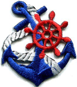 Anchor tattoo navy biker retro ship boat sea sew applique iron-on patch S-398
