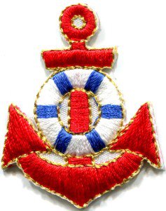 Anchor tattoo navy biker retro ship boat sea sew applique iron-on patch S-405