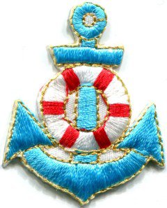 Anchor tattoo navy biker retro ship boat sea sew applique iron-on patch S-406