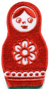 Russian matryoshka babushka babooshka nesting doll applique iron-on patch S-313