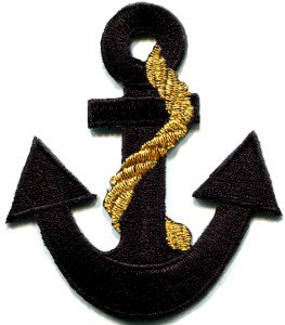 Anchor tattoo navy biker retro ship boat sea sew applique iron-on patch S-399