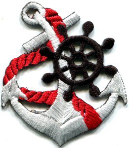 Anchor tattoo navy biker retro ship boat sea sew applique iron-on patch S-400