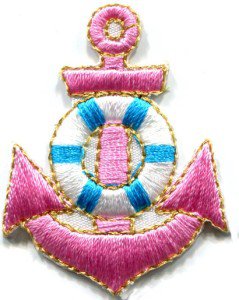 Anchor tattoo navy biker retro ship boat sea sew applique iron-on patch S-407