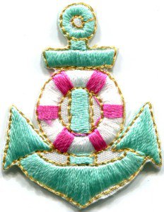 Anchor tattoo navy biker retro ship boat sea sew applique iron-on patch S-404