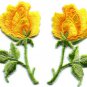 Yellow roses pair flowers floral retro boho applique iron-on patch S-414 WE SHIP ANYWHERE FOR FREE!