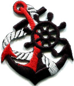 Anchor tattoo navy biker retro ship boat sea sew applique iron-on patch S-397