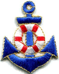 Anchor tattoo navy biker retro ship boat sea sew applique iron-on patch S-403