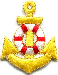 Anchor tattoo navy biker retro ship boat sea sew applique iron-on patch S-408