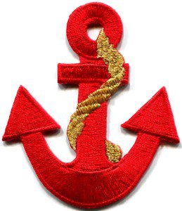Anchor tattoo navy biker retro ship boat sea sew applique iron-on patch S-378