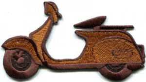 Motor scooter motorcycle cycle bike motorbike applique iron-on patch S-366