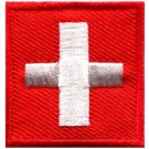 Flag of Switzerland Swiss embroidered applique iron-on patch Small S-337