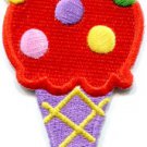 Ice cream cone 70s retro fun desert sweets kids applique iron-on patch S-380