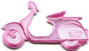 Motor scooter motorcycle cycle bike motorbike applique iron-on patch S-369