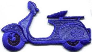 Motor scooter motorcycle cycle bike motorbike applique iron-on patch S-375