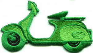 Motor scooter motorcycle cycle bike motorbike applique iron-on patch S-371