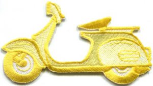 Motor scooter motorcycle cycle bike motorbike applique iron-on patch S-373