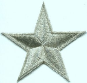 Star retro hippie boho disco 70s applique iron-on silver S-154