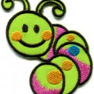 Caterpillar worm insect bug retro kids applique iron-on patch Small S-187