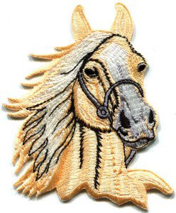 Horse colt bronco filly mustang pony stallion steed applique iron-on patch S-351