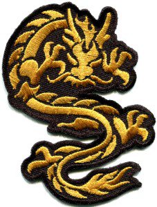 Chinese dragon kung fu martial arts biker tattoo applique iron-on patch S-363