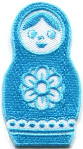 Russian matryoshka babushka babooshka nesting doll applique iron-on patch S-315