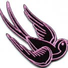 Bird tattoo swallow dove swiftlet sparrow biker applique iron-on patch S-359
