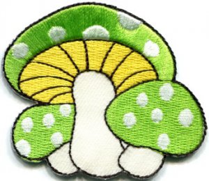 Mushroom retro boho hippie 70s love peace weed applique iron-on patch S-346
