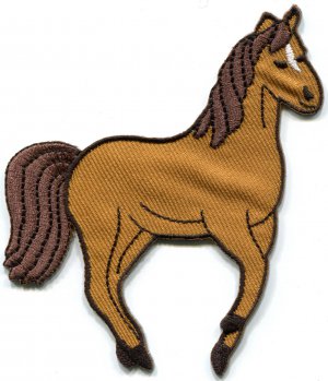 Horse colt bronco filly mustang pony stallion steed applique iron-on patch S-558