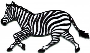 Zebra african equid wild horse safari wildlife applique iron-on patch S-581