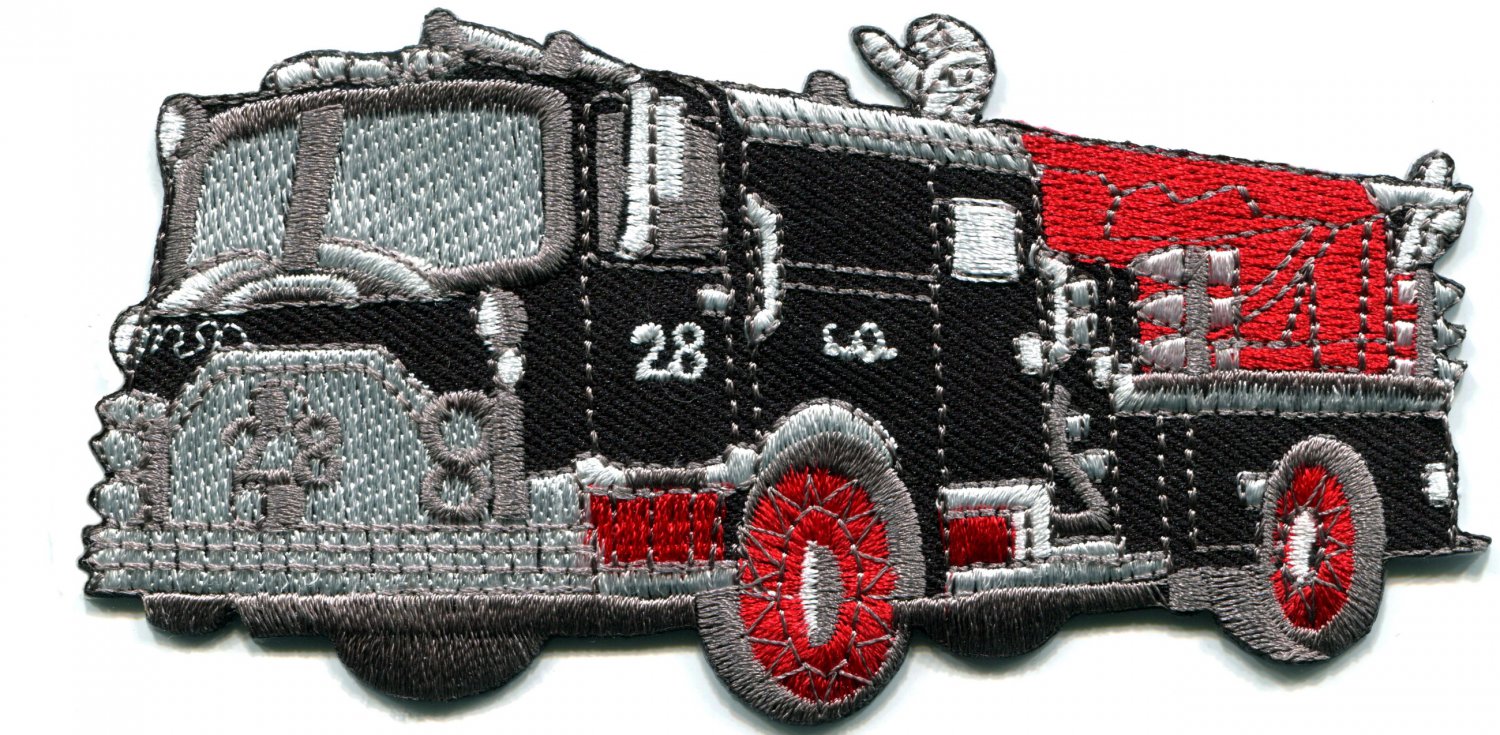 Fire engine truck rescue pumper retro applique iron-on patch S-561 FREE WORLDWIDE DELIVERY!