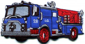 Fire engine truck rescue pumper retro applique iron-on patch S-563 WORLDWIDE DELIVERY IS FREE!